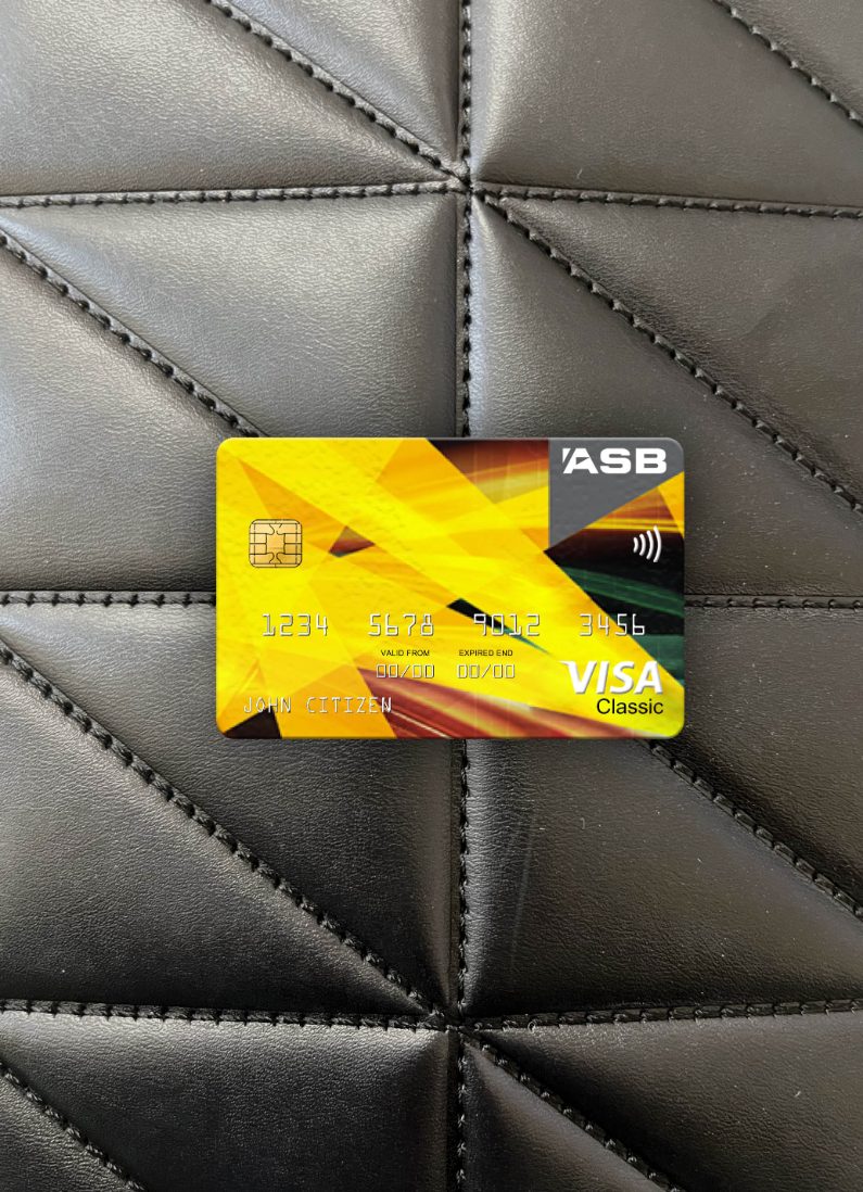Download New Zealand ASB Bank visa classic card photolook front Photoshop template